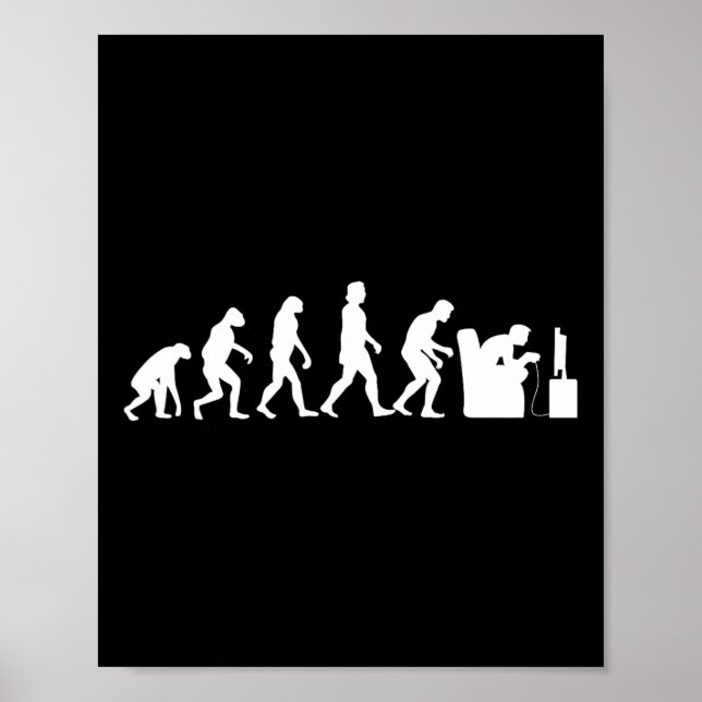 Poster Evolução do jogo Engraçado Retro-game Nerd (Frente)