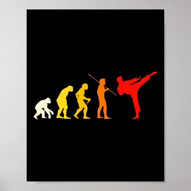 Poster Evolução do Karate Kung Fu Shotokan Presente Arte  (Frente)
