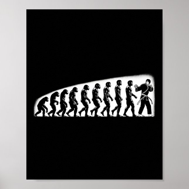 Poster Evolução do Karatê Mma Kickboxing Muay Thai Jiu Ji (Frente)