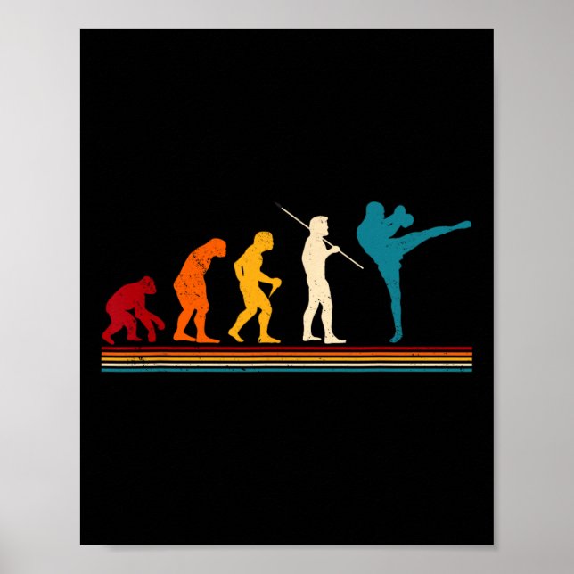 Poster Evolução do Kickboxing Kickboxer Karatê Boxe Mma (Frente)