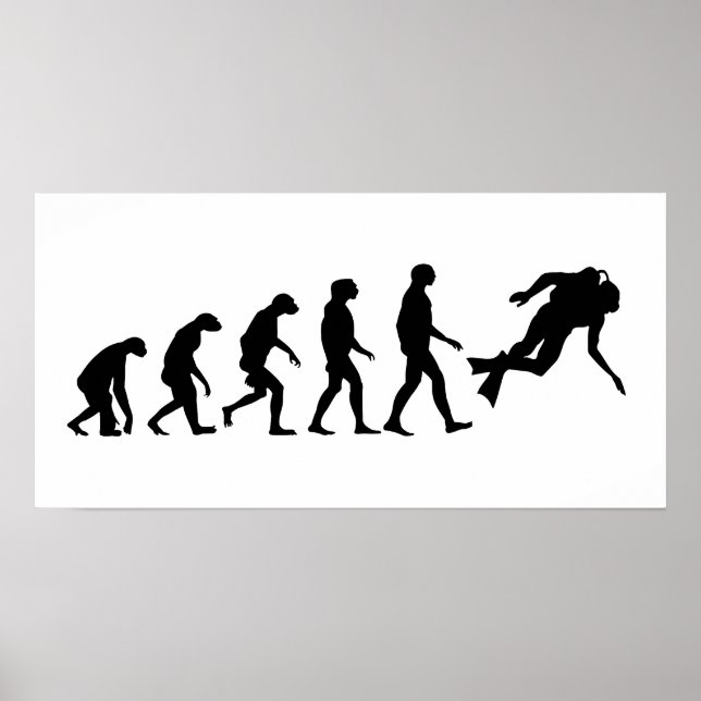 Póster Evolução do mergulho de Scuba (Frente)