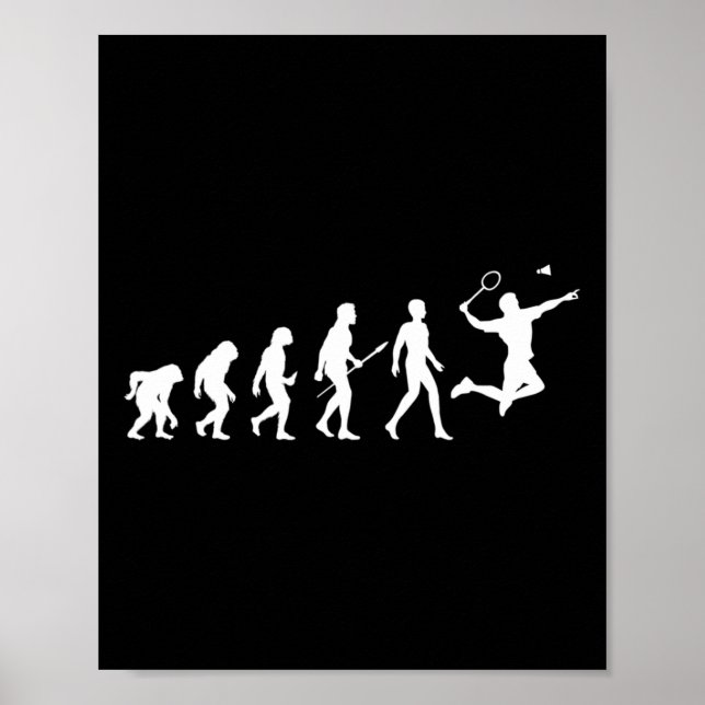 Poster Evolução Do Presente De Badminton Para Jogadores D (Frente)