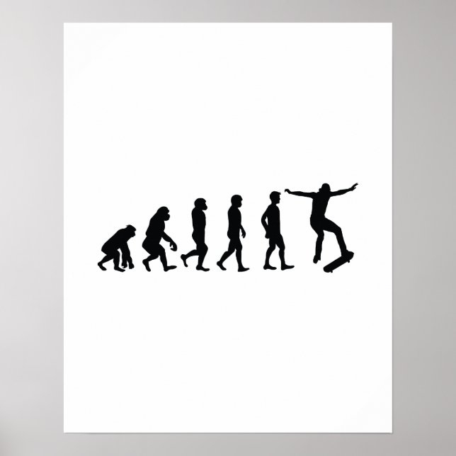 Poster Evolução do Skateboarder Skateboard Funny Gift (Frente)