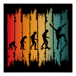 Póster Evolução Do Skatista De Skate