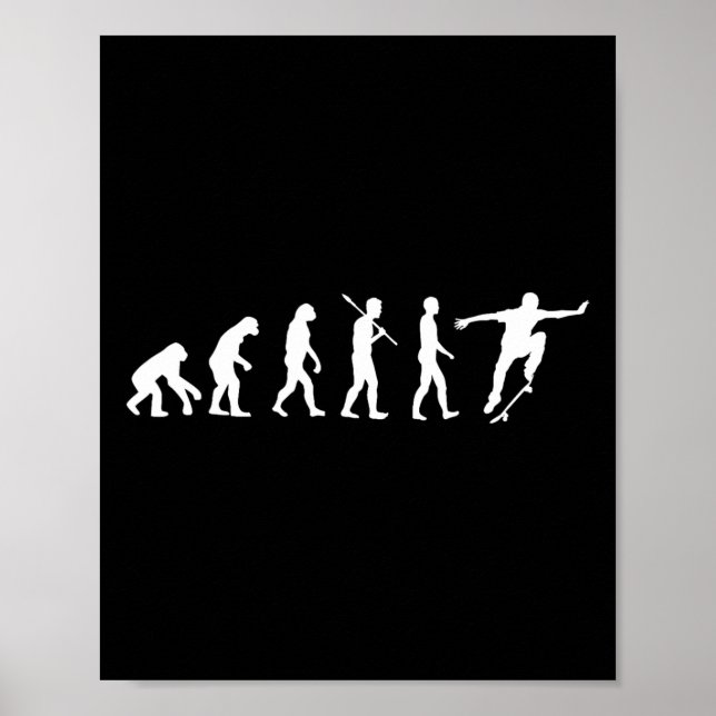 Poster Evolução Do Skatista - Presente De Skate Shi (Frente)