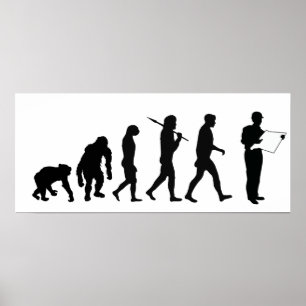 Póster Evolução do topógrafo de quantidade do construt