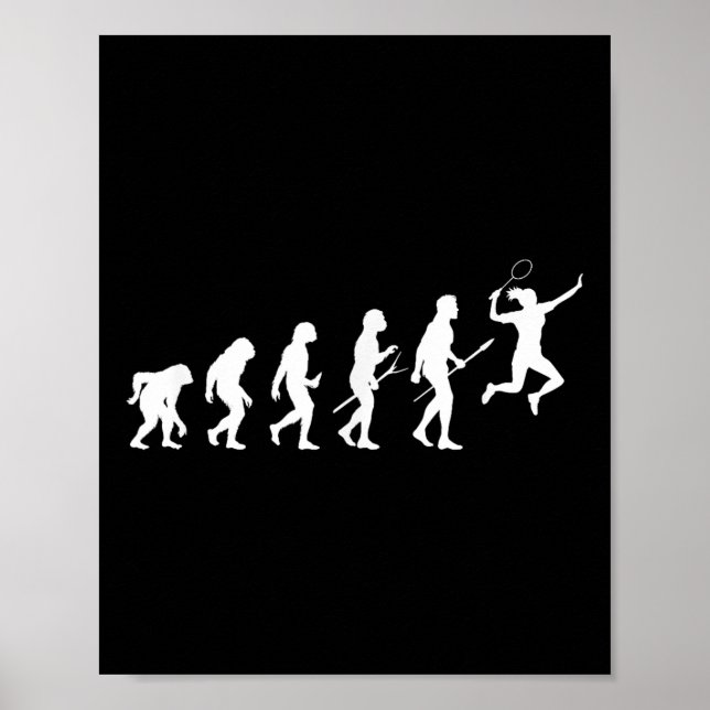 Poster Evolução Engraçada de uma Jogadora de Badminton Mu (Frente)