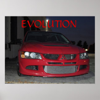 Póster Evolução Mitsubishi À Noite