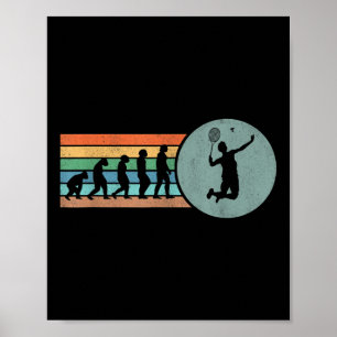 Poster Evolução Retro Badminton Shuttle Badminton Vintage