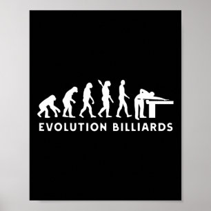 Poster Evolution Human Billiards Gentleman Jogando Billia