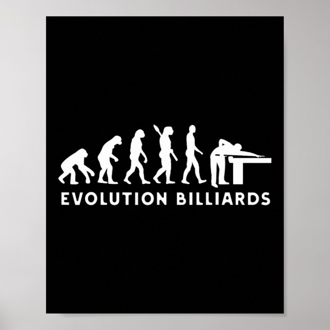 Poster Evolution Human Billiards Gentleman Jogando Billia (Frente)