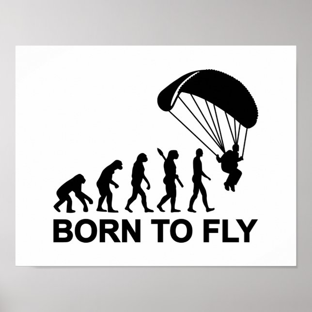 Póster Evolution Skydiving nascer para voar (Frente)