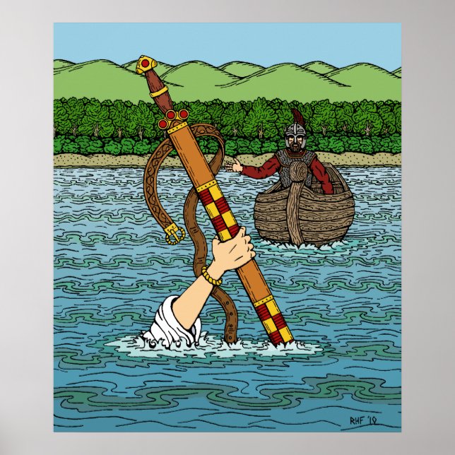 Póster Excalibur e Arthur (Frente)