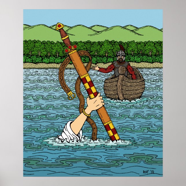 Póster Excalibur e Arthur (Frente)