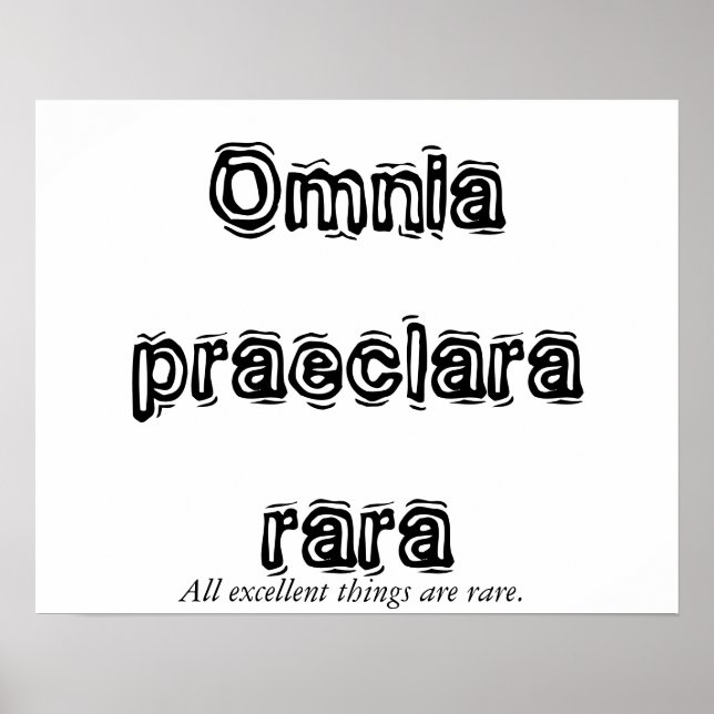 Póster Excelência às frases latinas (Frente)