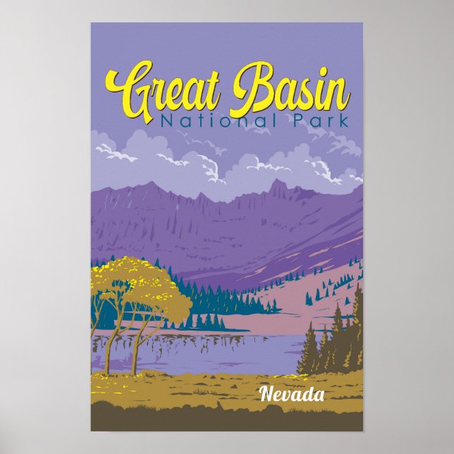 Poster Excelente Basin National Park Ilustration Viagem A (Frente)