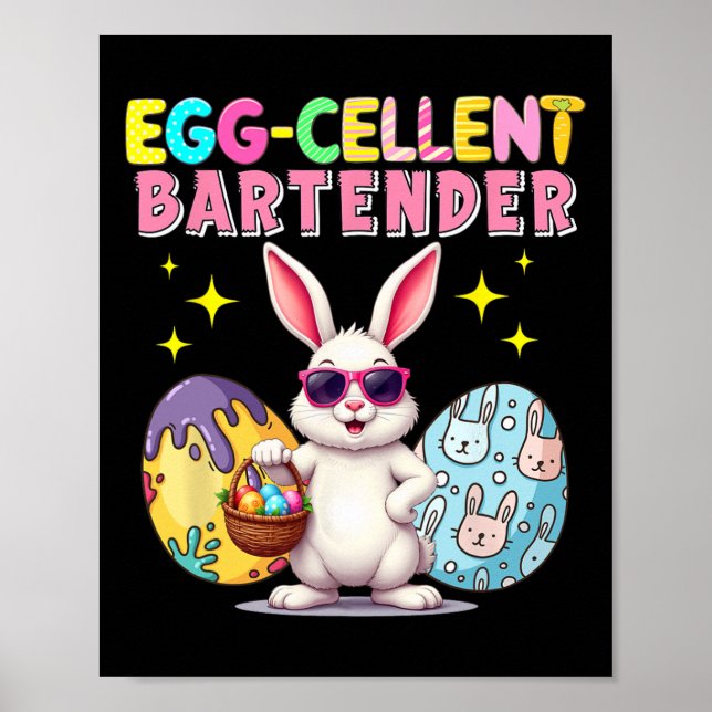 Poster Excelente Byrtender Easter Bunny Sungles Caçando E (Frente)