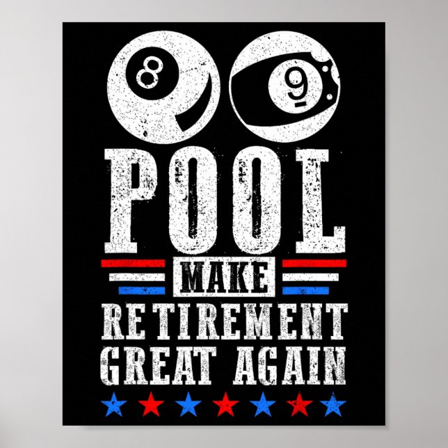 Poster Excelente de aposentadoria Jogadores de Piscina ap (Frente)