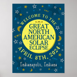 Poster Excelente do Partido Eclipse Solar Norte-Americano