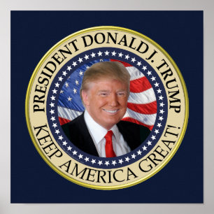 Poster Excelente do Presidente Donald Trump 2020 Keep Ame