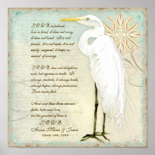 Póster Excelente Egret Coastal Beach - Casamento Personal