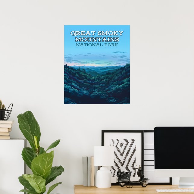 Poster Excelente Enfumaçado Mounts National Park Tennesse (Escritório em casa)