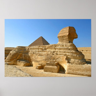 Poster Excelente Esfinge de Giza com a pirâmide Khafre -