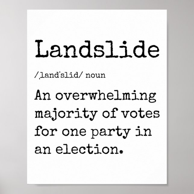 Poster Excelente Funny Landslide Definition Trump Landsli (Frente)