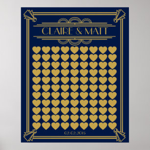Póster Excelente Gatsby Art Deco livro de convidados