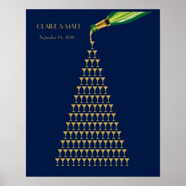 Póster Excelente Gatsby Art Deco livro de convidados (Frente)