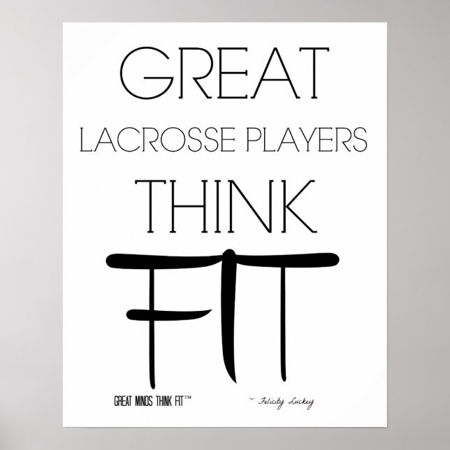 Poster Excelente Lacrosse Players Think Ajustado - Branco (Frente)