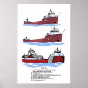 Poster Excelente Lagos Freighter Arthur M. Anderson histó