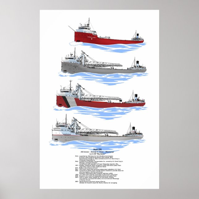 Poster Excelente Lagos Freighter Sloan Mississagi Históri (Frente)