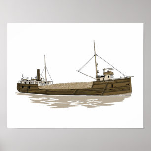 Poster Excelente Lake Freighter W.R. Stafford
