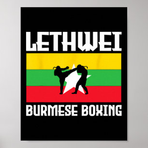 Poster Excelente Lethwei Burmese Boxing Outfit Kick Mma K