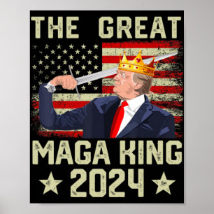 Poster Excelente MAGA King Trump Biden Política Ultra Meg