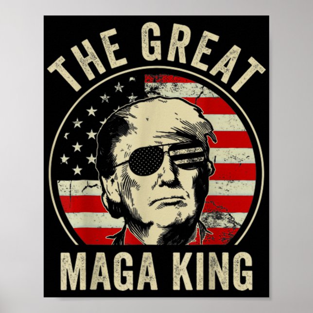 Poster Excelente MAGA King Trump Biden Política Ultra Meg (Frente)