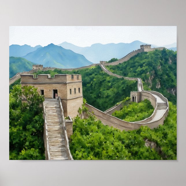 Poster Excelente Muro de  da China Watercolor Art Impress (Frente)