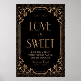 Poster Excelente Negro Gatsby Art Deco Love é doce