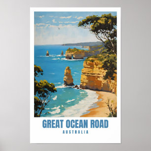 Poster Excelente Ocean Road, Austrália Vintage