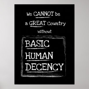 Poster Excelente País Básico de Decência Humana Preto