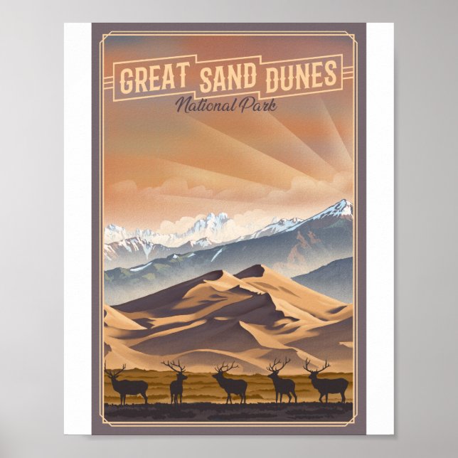 Poster Excelente Sand Dunes National Park Litho Trabalho  (Frente)