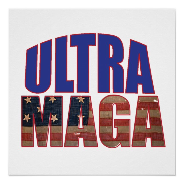 Póster Excelente 💡 suporte do Ultra MAGA Trump nos EUA (Frente)