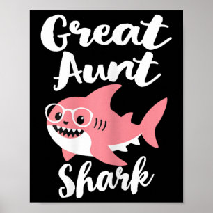 Poster Excelente Tia Tubarão Dia de as mães Vovó Engraçad