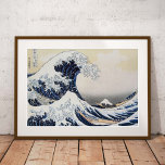 Póster Excelente Wave de Kanagawa Hokusai<br><div class="desc">Um poster de arte fino com o impressão de bloco de madeira, A Onda do Excelente ao largo de Kanagawa (c. 1829-32) do período Edo, por Katsushika Hokusai (1760-1849), um artista japonês, representando uma paisagem com o Monte Fuji ao fundo. No estilo de Ukiyo-e, que retrata o dia a dia...</div>