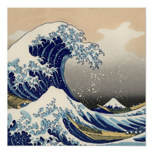 Póster Excelente Wave Kanagawa - Pintura Japonesa (Frente)