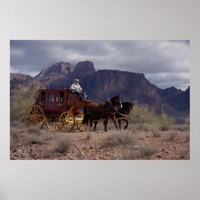 Poster Excelente Western Trail Stagecoach (Frente)