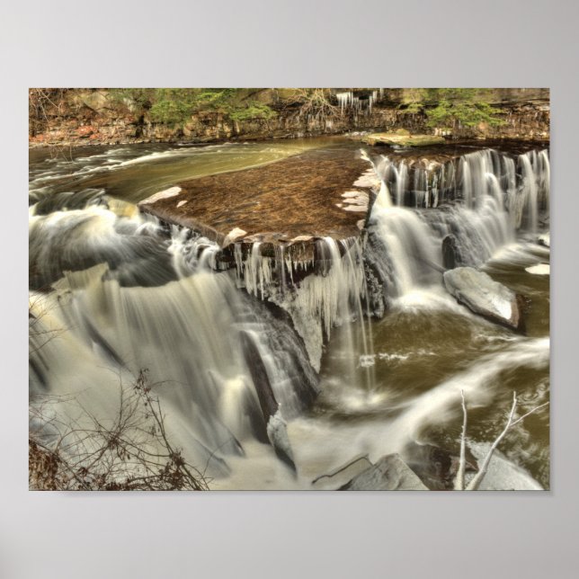 Póster Excelentes em Tinker Creek em Winter, Ohio (Frente)