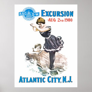 Poster Excursão B+O Railroad 1900