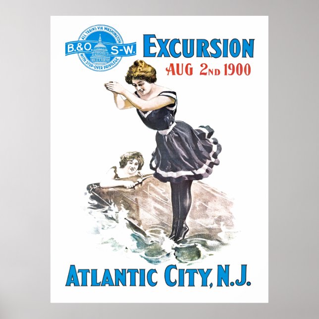 Poster Excursão B+O Railroad 1900 (Frente)